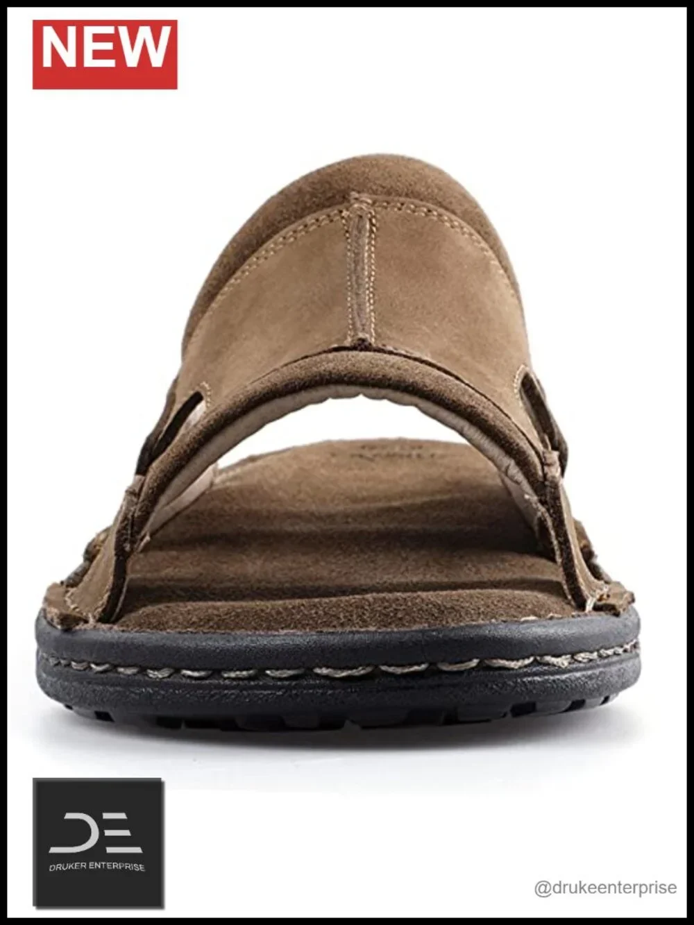Genuine Leather Slide Sandals Memory Foam Comfort Casual Beach Slides